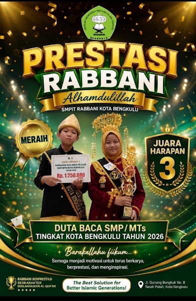 Siswa-Siswi SMPIT Rabbani Kota Bengkulu Raih Juara Harapan 3 di Ajang Duta Baca SMP/MTs Tingkat Kota Bengkulu 2026