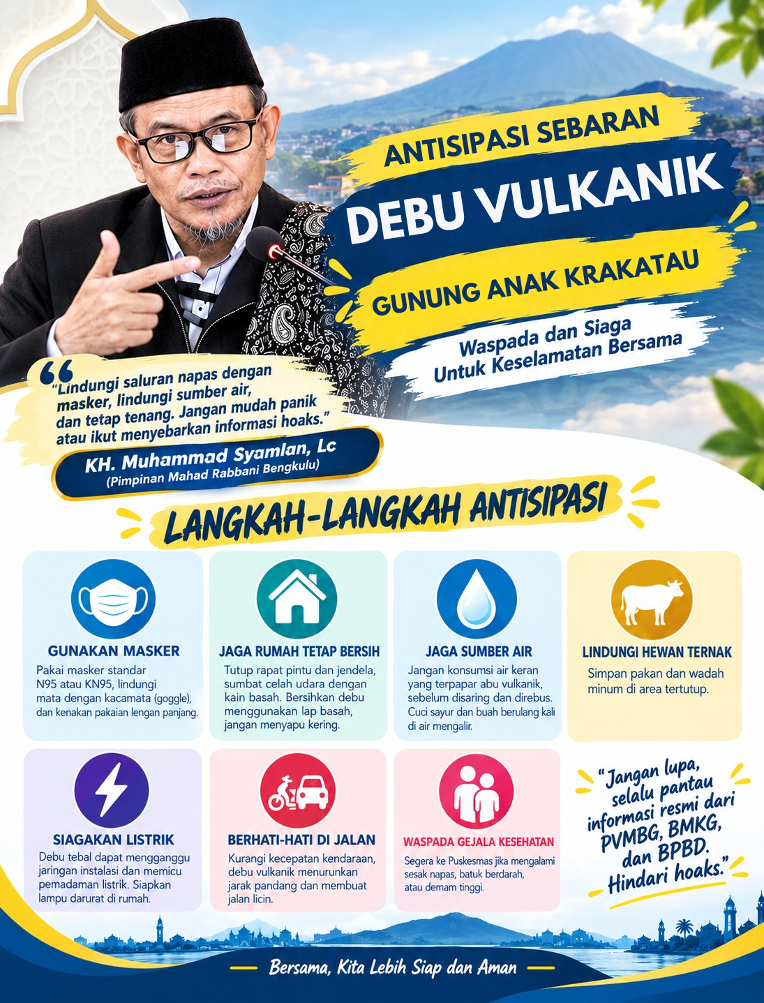 Antisipasi Sebaran Debu Vulkanik Gunung Anak Krakatau, Mahad Rabbani Bengkulu Imbau Masyarakat Waspada dan Siaga